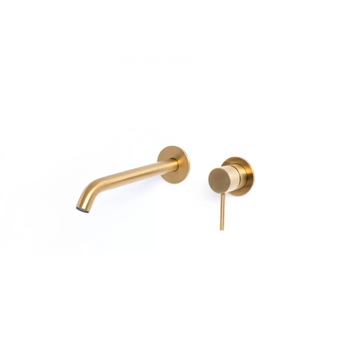 Rubinetto Miscelatore lavabo ad incasso con bocca da 20 cm in acciaio inox 316L Tubico Tevere - Gold