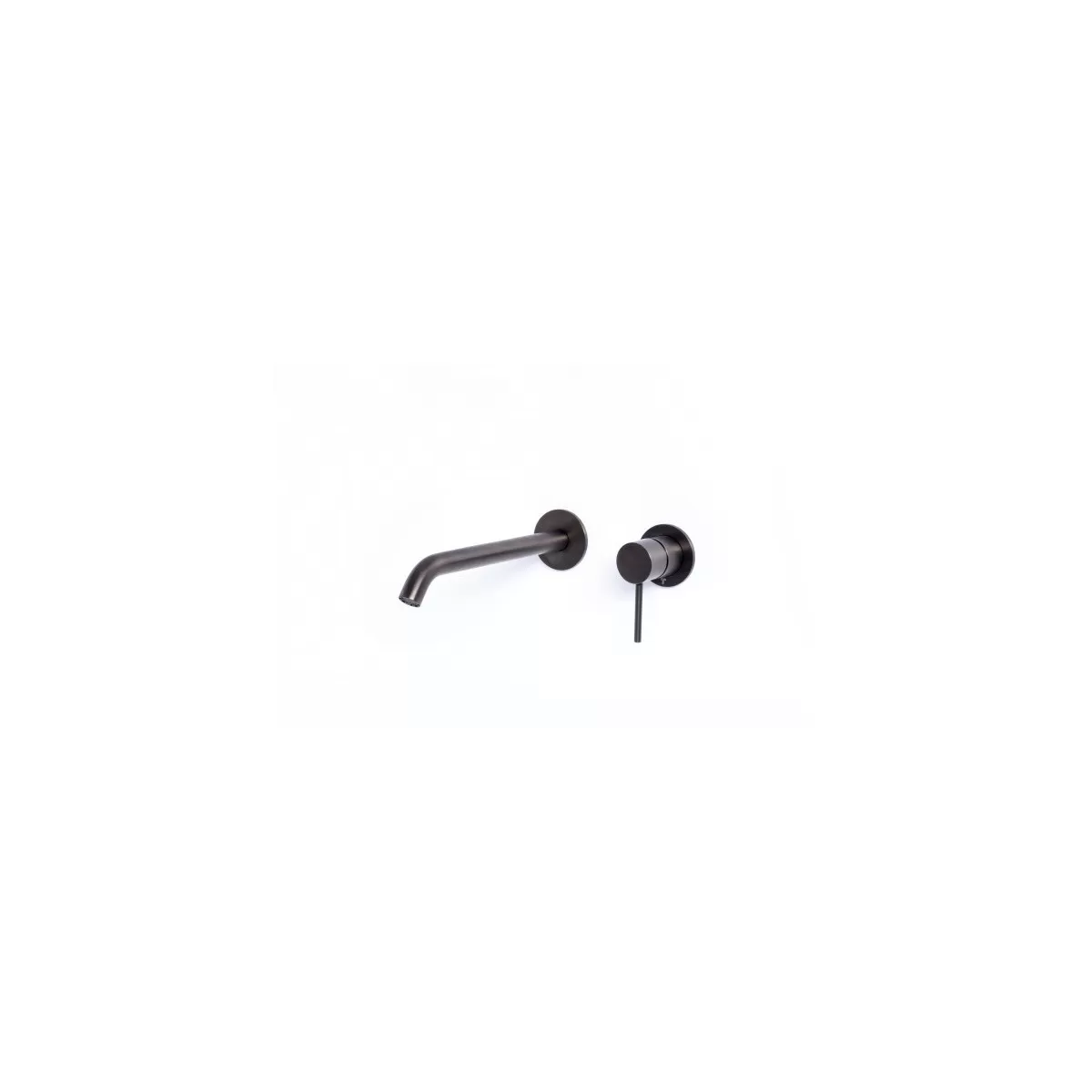 Rubinetto Miscelatore lavabo ad incasso con bocca da 20 cm in acciaio inox 316L Tubico Tevere - Nero