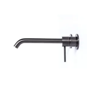Rubinetto Miscelatore lavabo ad incasso con bocca da 20 cm in acciaio inox 316L Tubico Tevere - Nero
