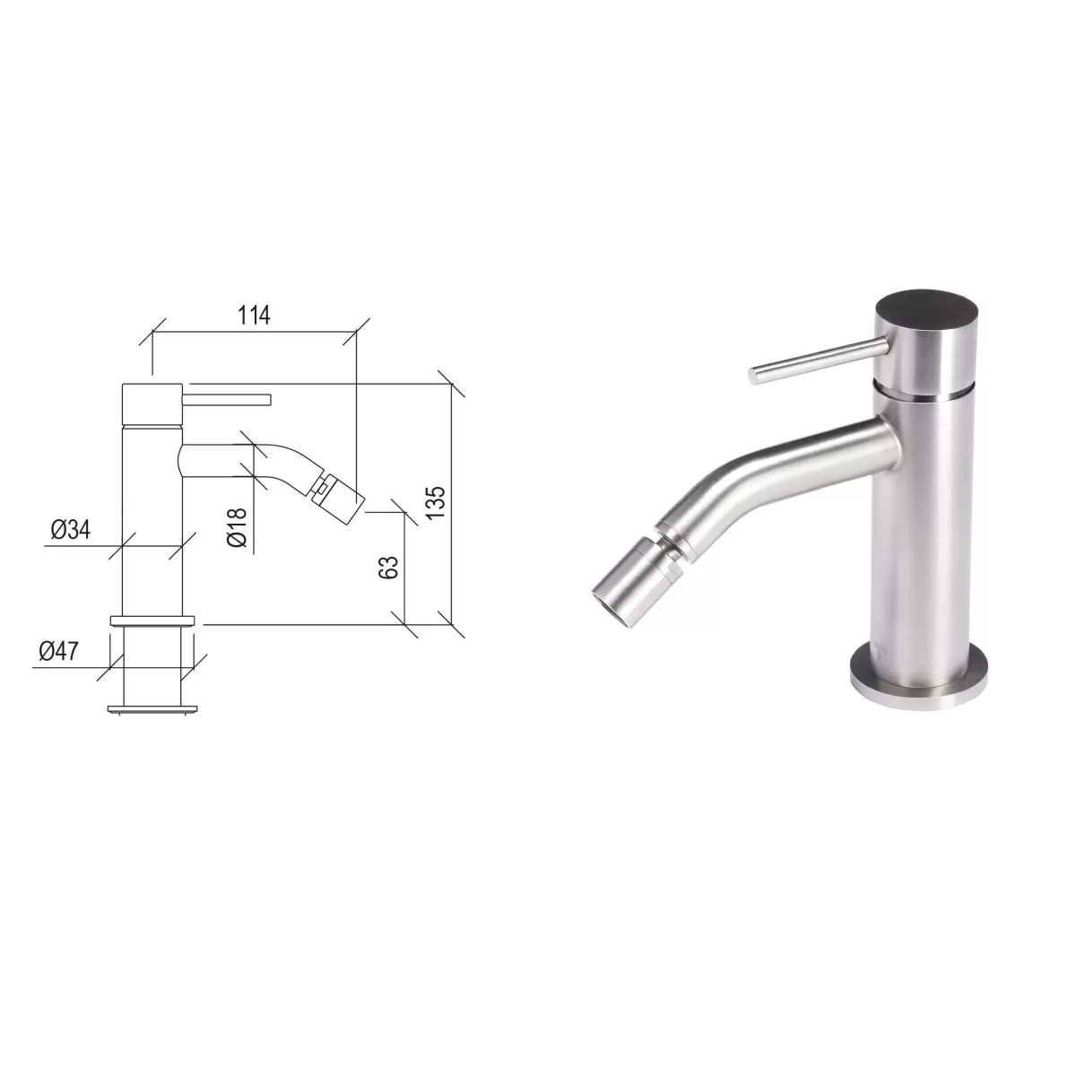 Mitigeur Lavabo Noir Mat Haut avec vidage Clic Clak y compris Jo by Paffoni