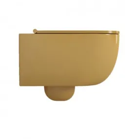 Sanitari sospesi senza brida in ceramica lucida colorata