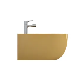 Sanitari sospesi senza brida in ceramica lucida colorata