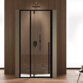 Porte de douche battante transparente anticalcaire 8mm Like noire