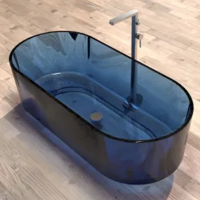 Baignoire autoportante en résine colorée transparente ALTAIR