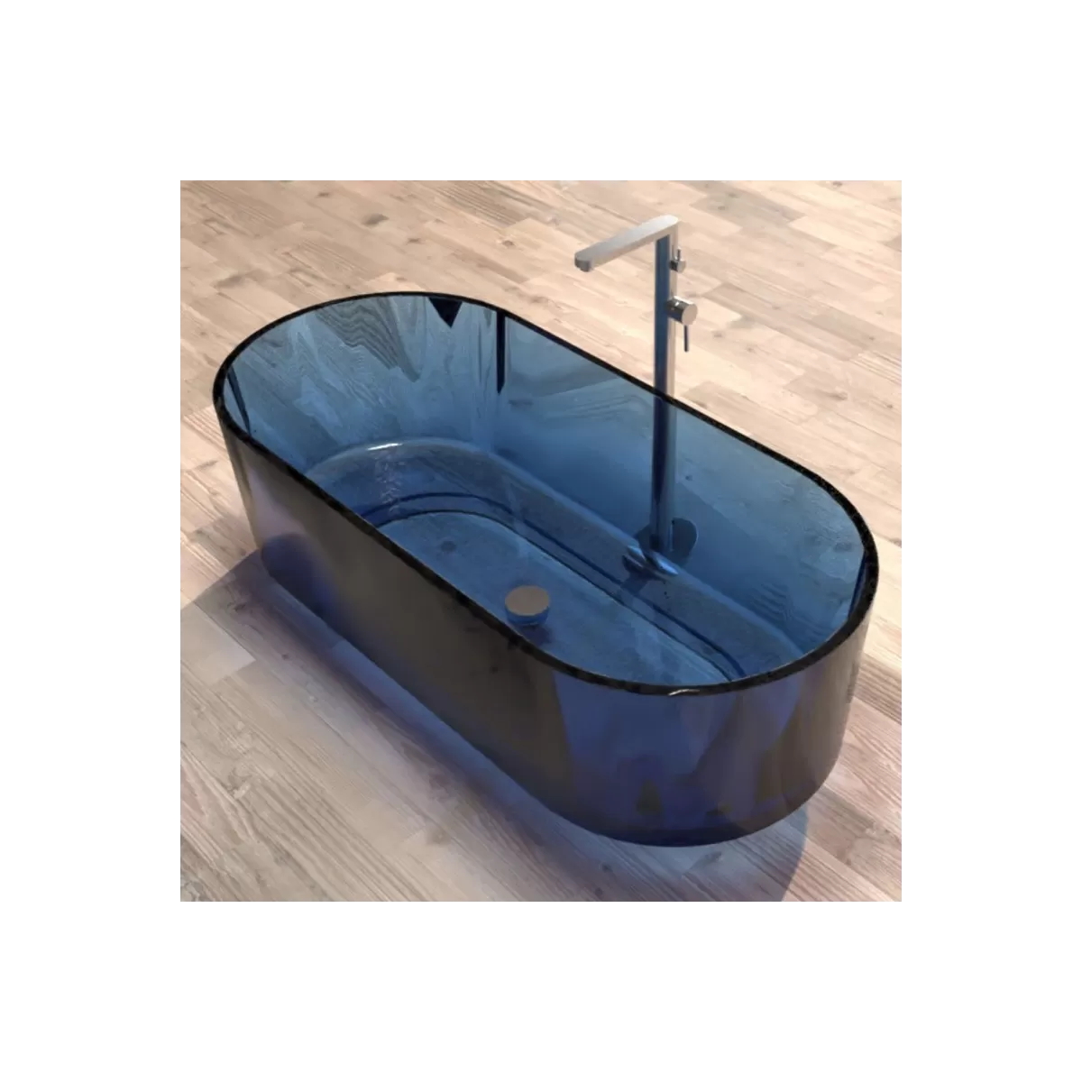 Vasca da bagno freestanding in resina colorata trasparente ALTAIR