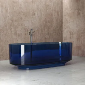 Vasca da bagno freestanding in resina colorata trasparente ALTAIR
