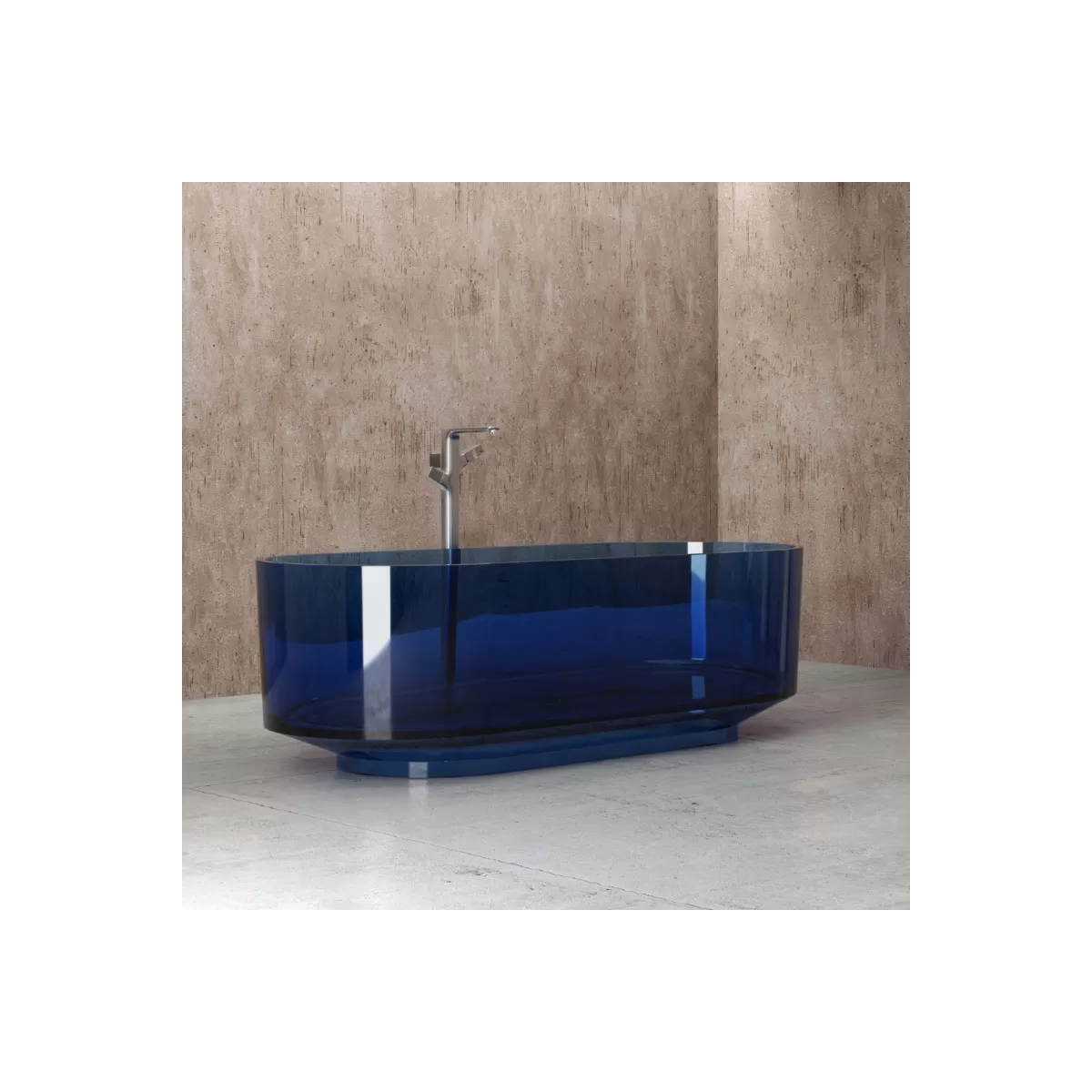 Vasca da bagno freestanding in resina colorata trasparente ALTAIR