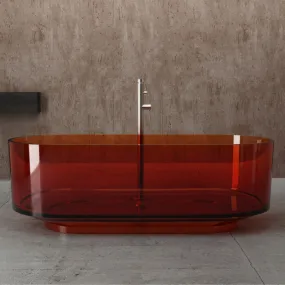 Baignoire autoportante en résine colorée transparente ALTAIR