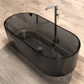 Baignoire autoportante en résine colorée transparente ALTAIR