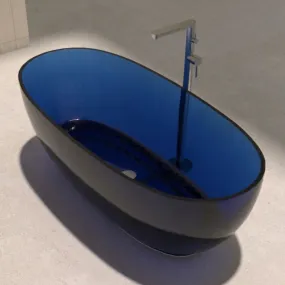 Baignoire autoportante en résine colorée transparente WOMB