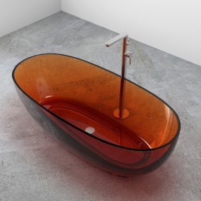 Vasca da bagno freestanding in resina colorata trasparente WOMB