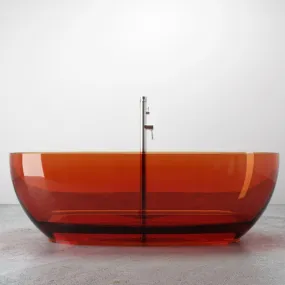 Baignoire autoportante en résine colorée transparente WOMB