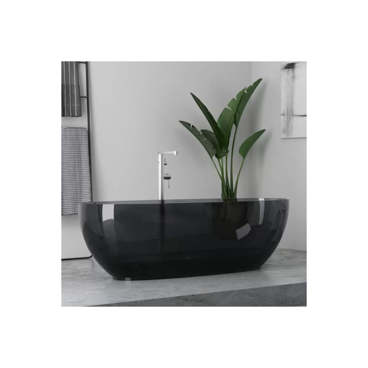 Baignoire autoportante en résine colorée transparente WOMB