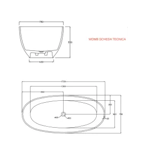 Vasca da bagno freestanding in resina colorata trasparente WOMB