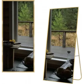 Rechteckiger Spiegel zur Bodenmontage oder zum Aufhängen mit goldenem