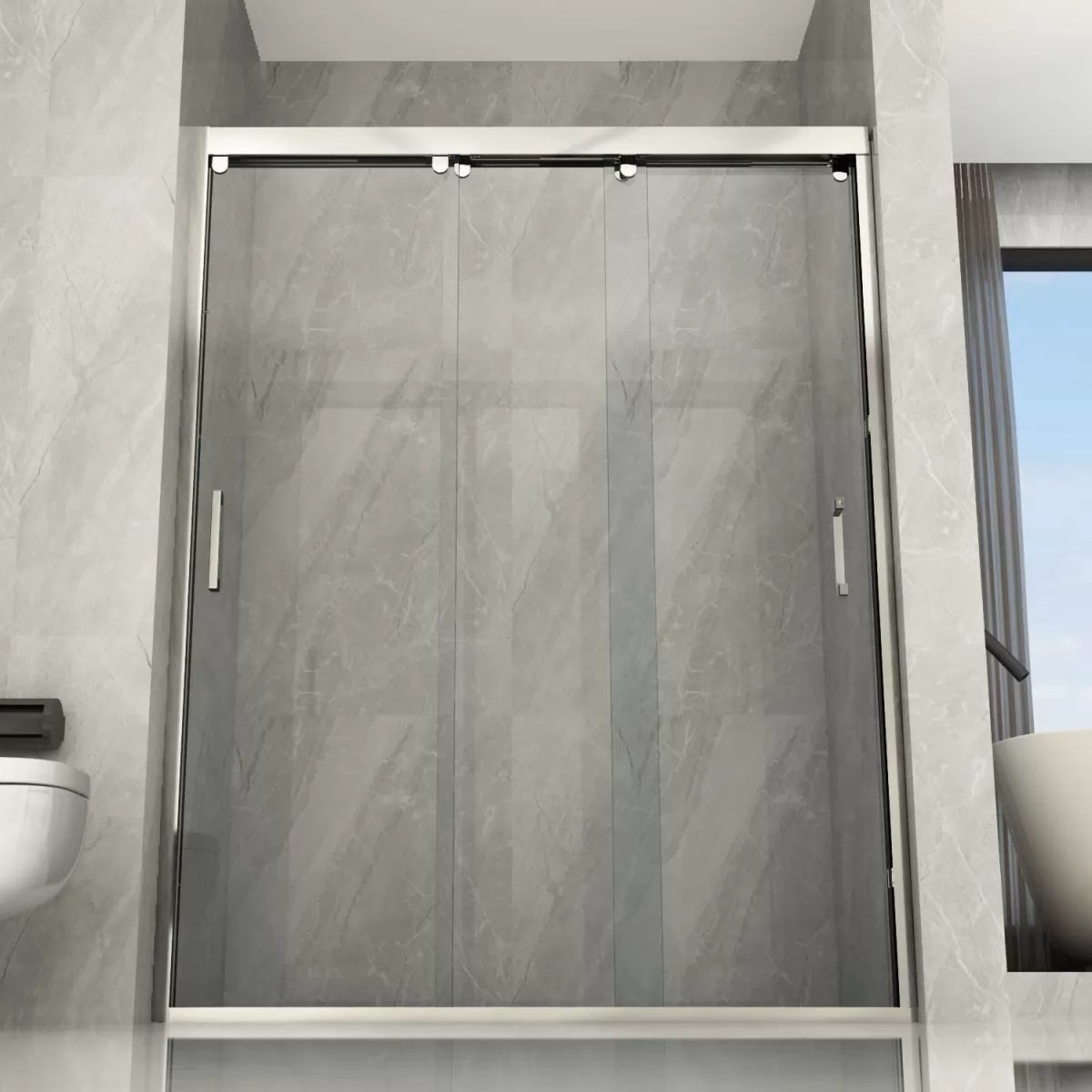 Porte de Douche Porte Charnière Crystal 6mm Transparent | Soleil