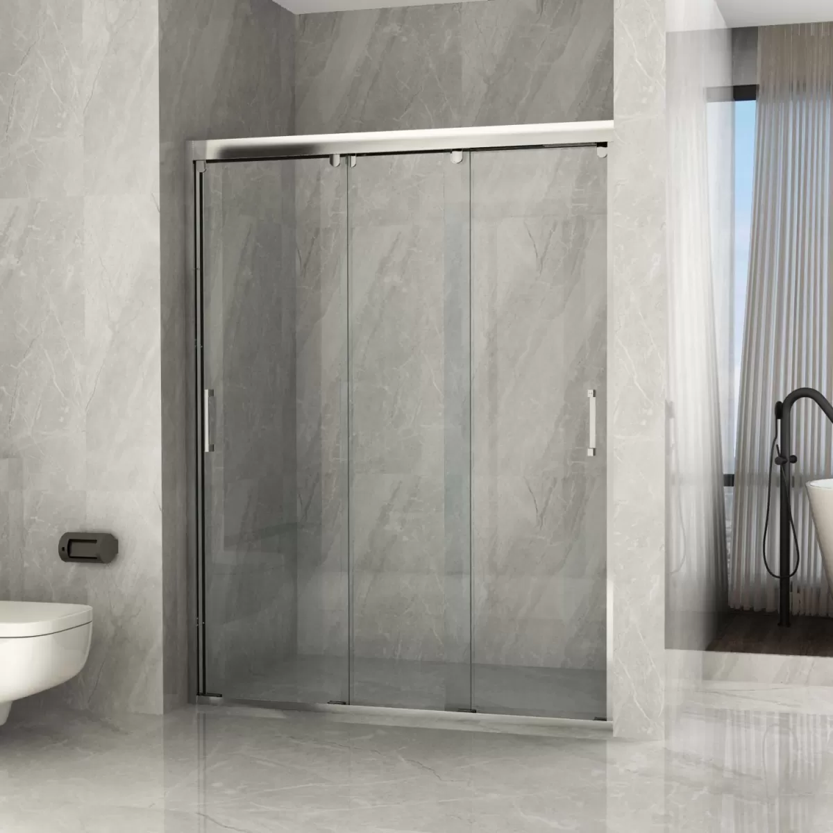 Porte de Douche Porte Charnière Crystal 6mm Transparent | Soleil