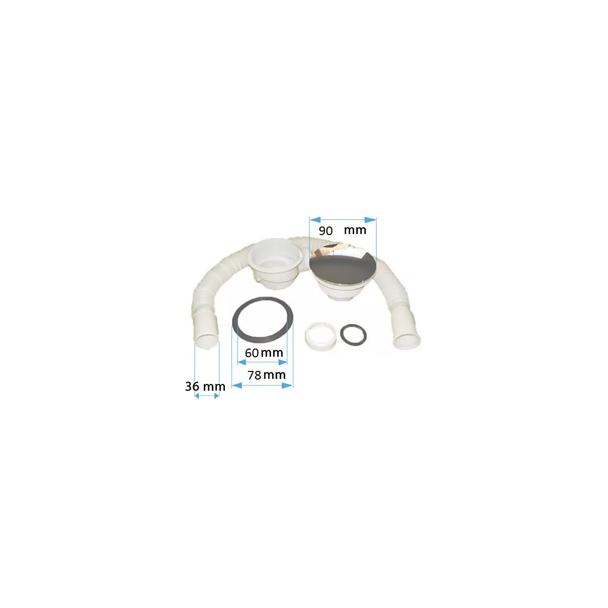 Siphon et bonde de vidange pour receveurs de douche
