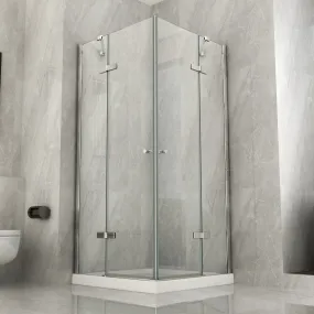 Cabine de douche 2 faces Double porte battante transparente 8mm H195