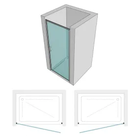 6 mm dicke transparente Anti-Kalk-Duschtür mit mattschwarzem Profil