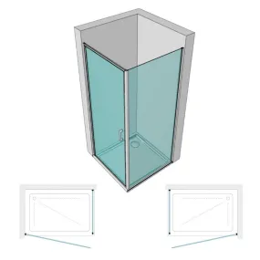 Box doccia 2 lati battente cristallo trasparente 6mm profilo nero EUTHALIA
