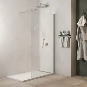 Paroi de douche anticalcaire 8mm H200 GARDENIA profil nickel brossé