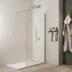 Paroi de douche anticalcaire Walkin 8mm H200 profil GARDENIA Or satiné