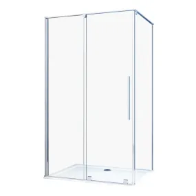 2-seitig verschiebbare transparente Antikalk-Duschabtrennung 8 mm FILANTA ONE