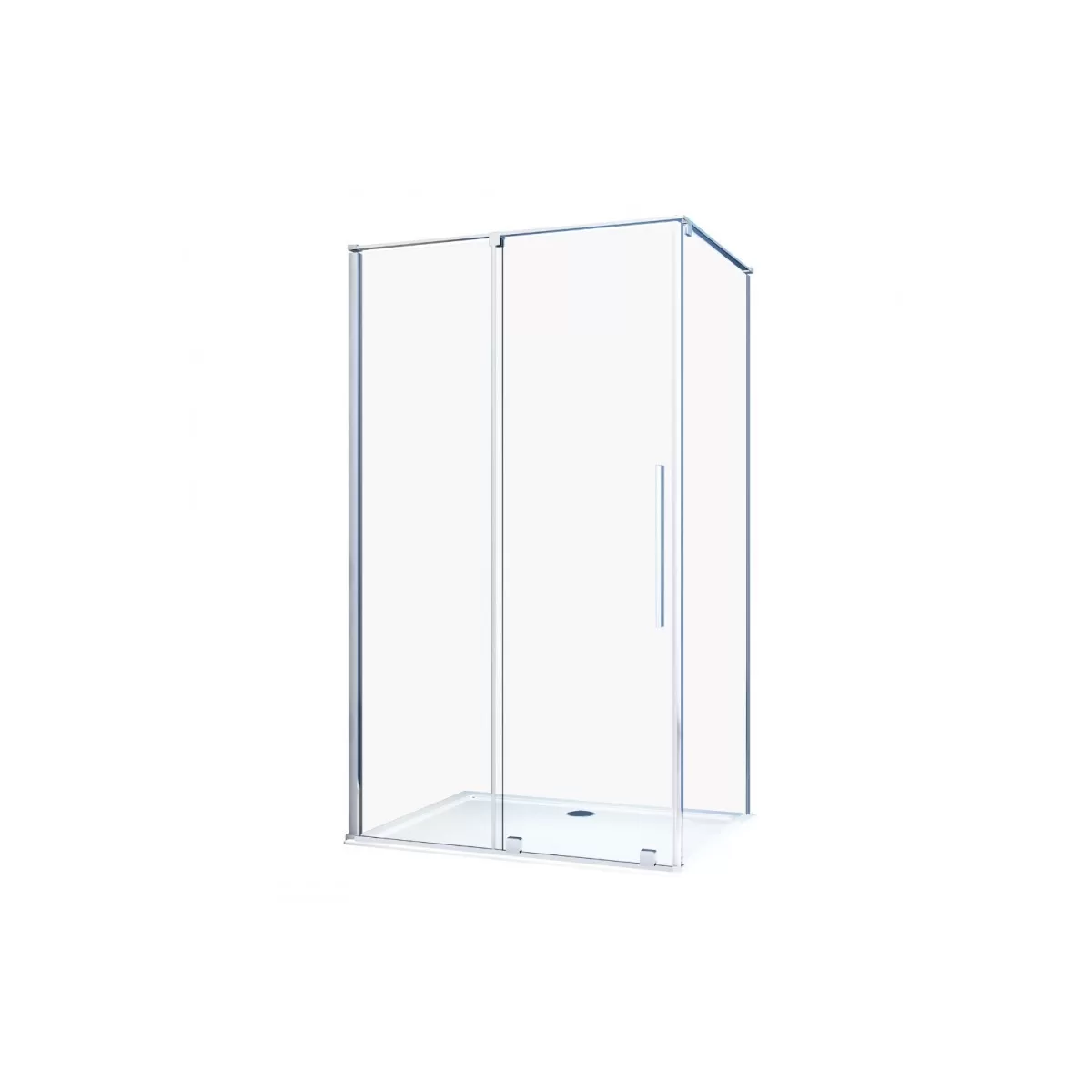 2-seitig verschiebbare transparente Antikalk-Duschabtrennung 8 mm FILANTA ONE