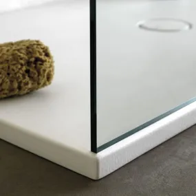 Receveur de Douche en Porcelaine Blanc Coton Mat H3cm PLAT