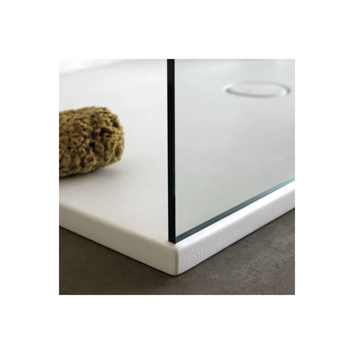 Receveur de Douche en Porcelaine Blanc Coton Mat H3cm PLAT