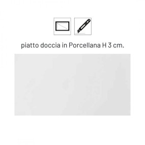 Piatto Doccia Porcellana Bianco Cotone Opaco H3cm