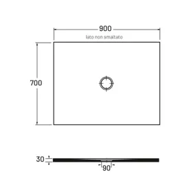 Receveur de Douche en Porcelaine Blanc Coton Mat H3cm PLAT