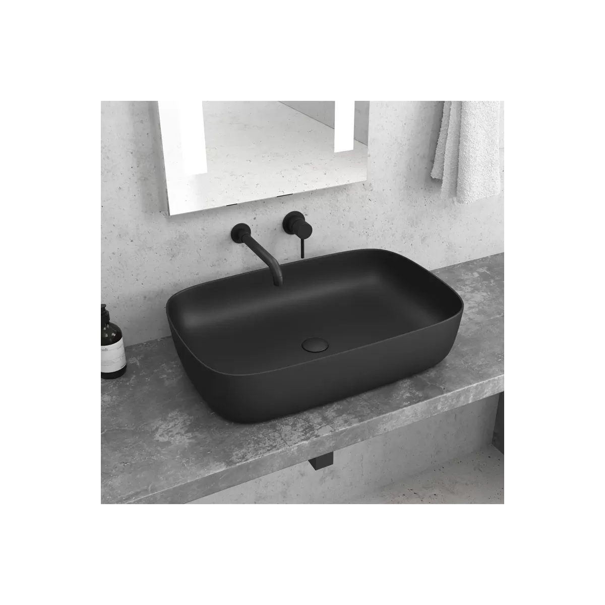 Lavabo da Appoggio Nero Opaco Milos