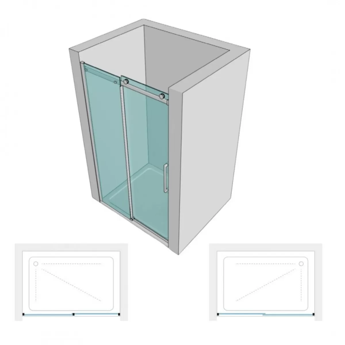 Cabine de douche semi-circulaire anticalcaire transparente 6mm h195