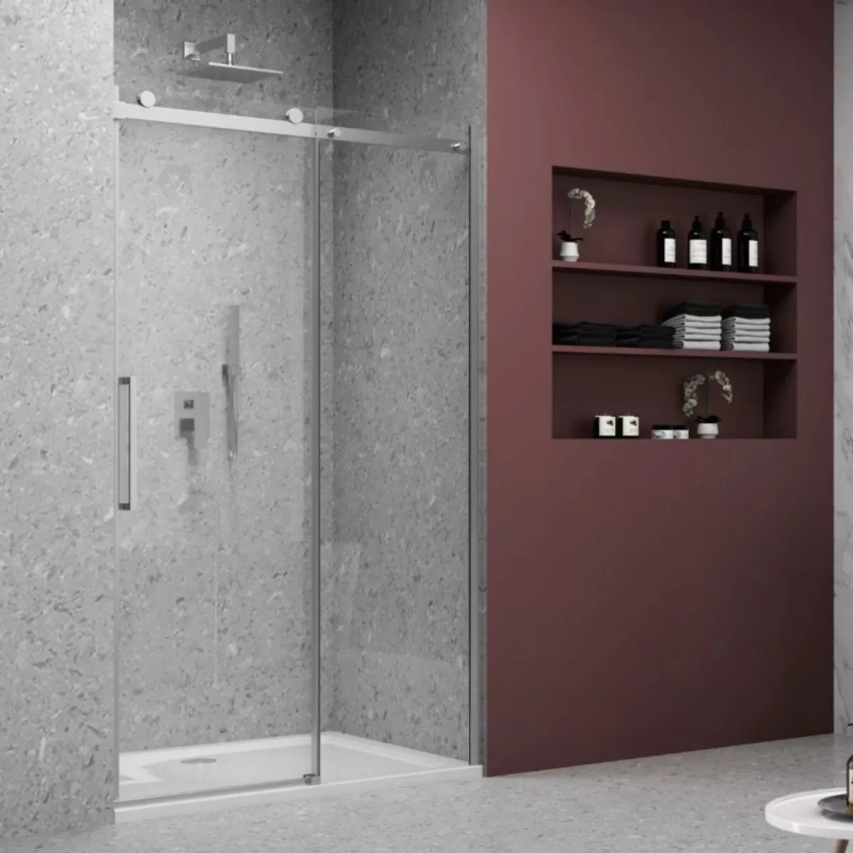 Cabine de douche semi-circulaire anticalcaire transparente 6mm h195