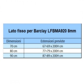 Box Doccia Scorrevole Trasparente Anticalcare 8mm h200 BARCLAY