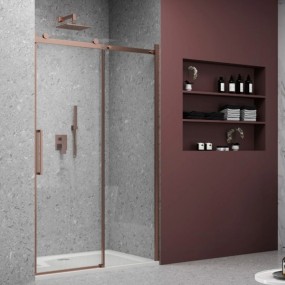 Cabine de douche 2 faces avec ouverture livre verre trempé transparent 6mm AURORA