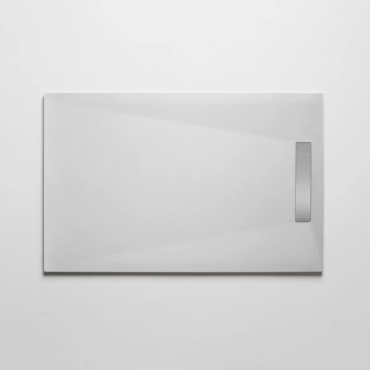 Receveur de douche en résine finition ardoise blanche et grille inox NATURE
