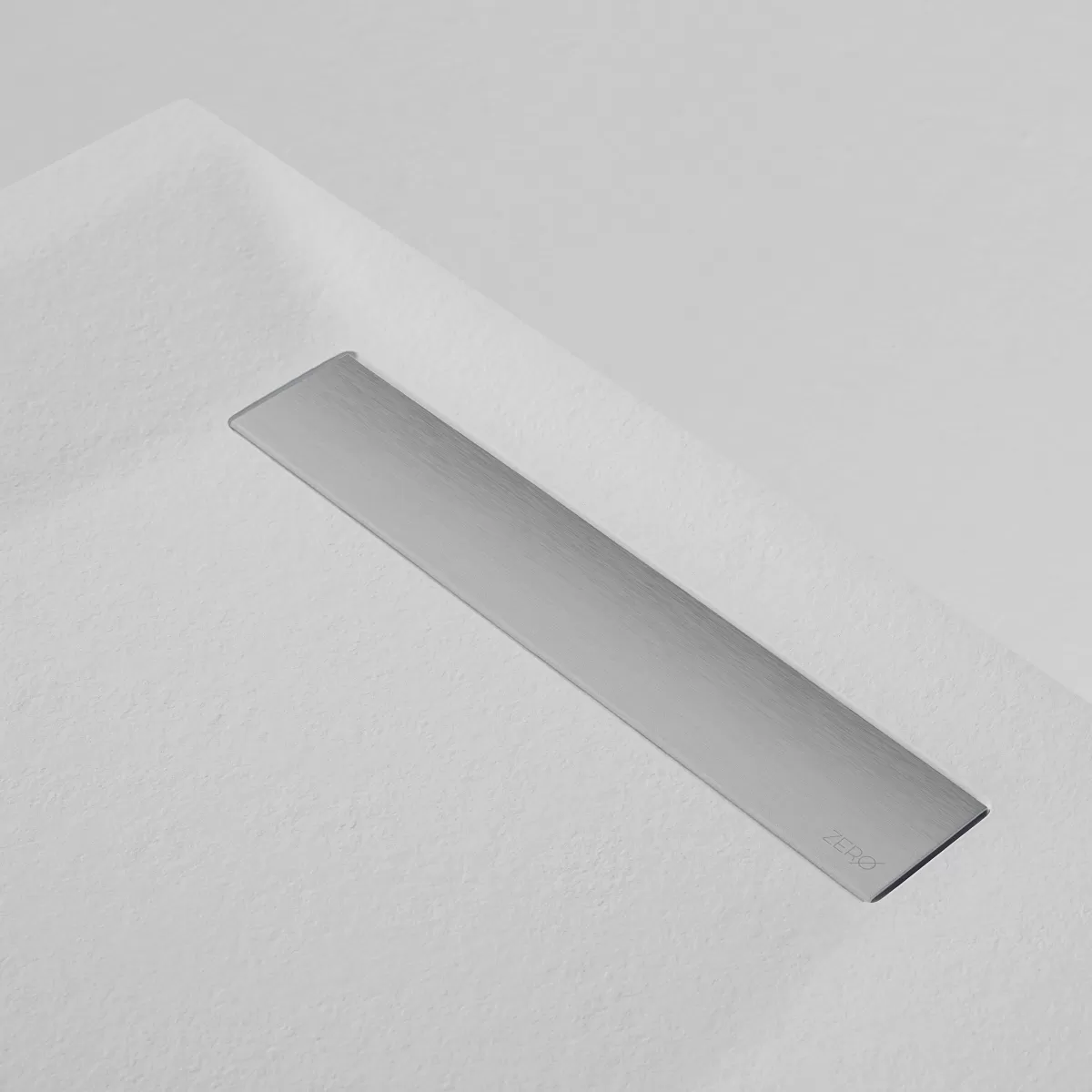 Receveur de douche en résine finition ardoise blanche et grille inox NATURE