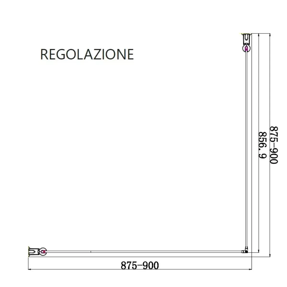 2-seitige Schiebeduschbox 70x90 transparent 8mm Pearl