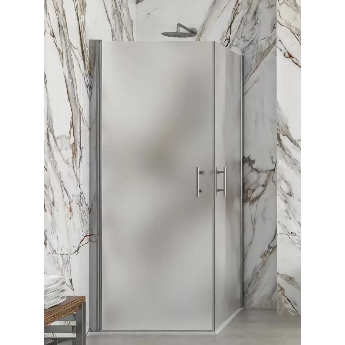 Box Doccia 2 lati battente interna e esterna 6mm satinato S 28 ALTO  H200