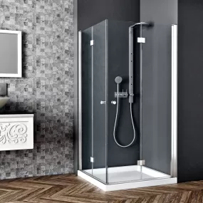 Porte de Douche Charnière Interne et Externe Transparente 6mm H195