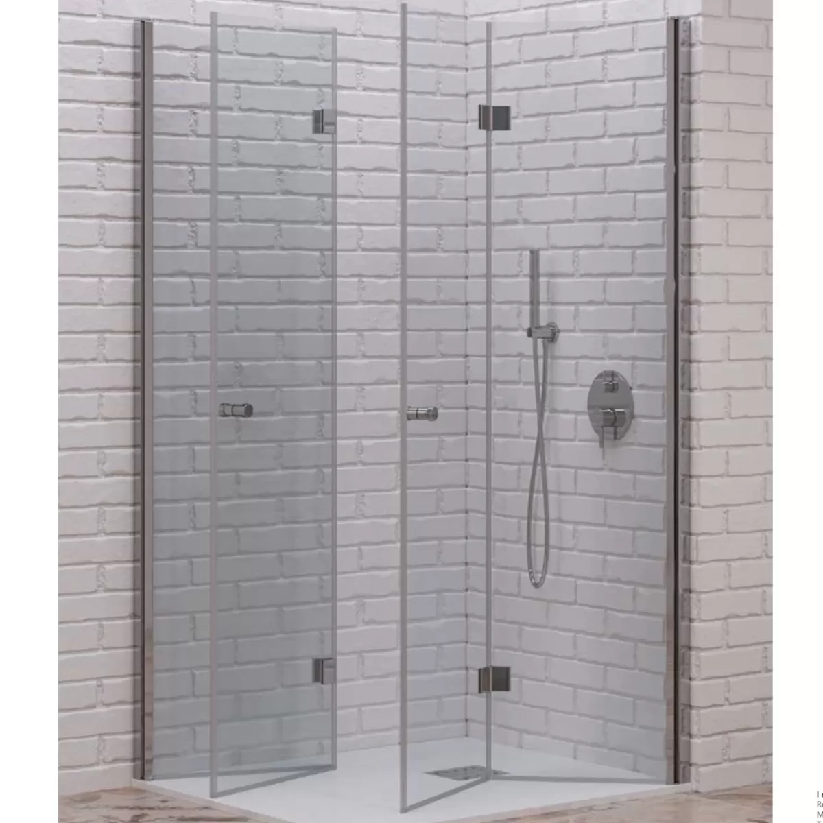 Transparente Innen- und Außendrehtür für Dusche 6mm H195