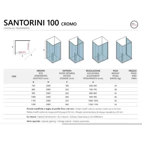 Box Doccia 2 lati Scorrevole Cristalli Trasparenti Anticalcare 8mm H200 Karag Santorini 100 Cromo