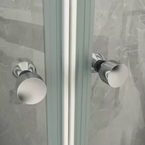 Cabine de douche semi-circulaire avec double porte battante 8mm 80x80