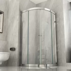 Cabine de douche semi-circulaire avec double porte battante 8mm 80x80