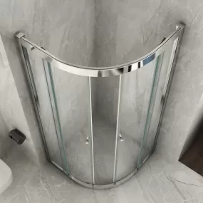 Cabine de douche semi-circulaire avec double porte battante 8mm 80x80