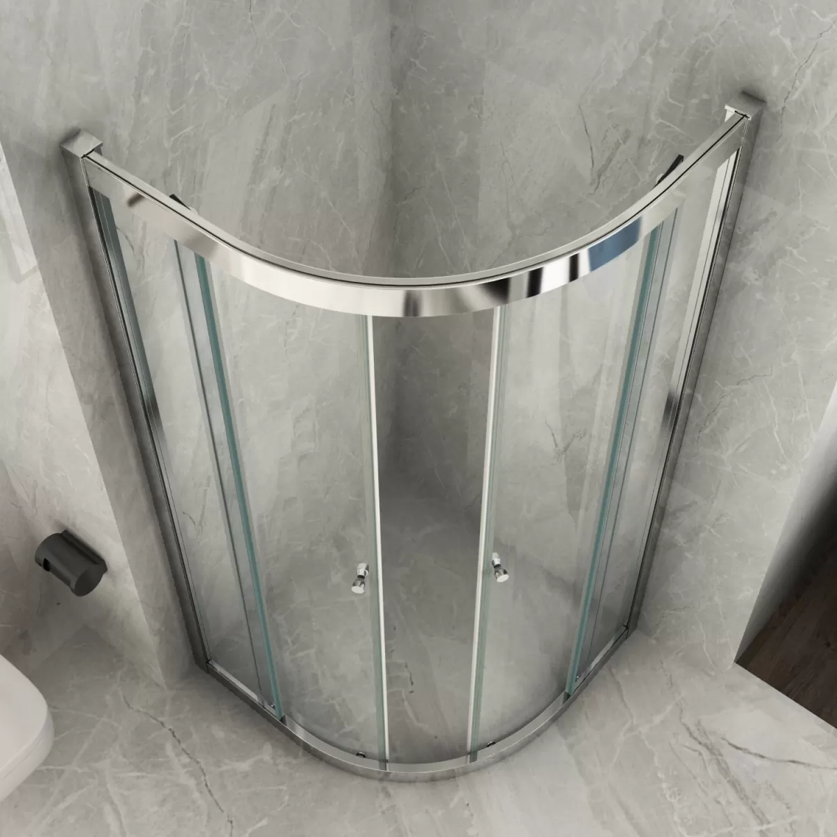 Cabine de douche semi-circulaire avec double porte battante 8mm 80x80