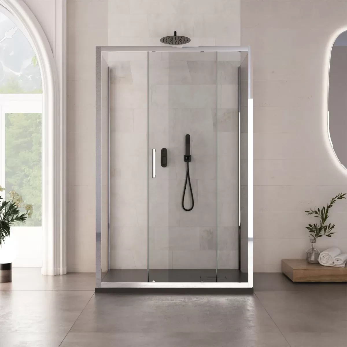 Box Doccia 3 lati scorrevole trasparente 6mm h195cm AMBRA